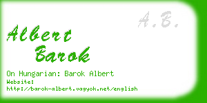 albert barok business card